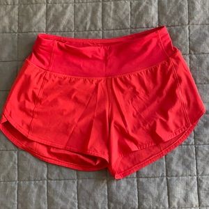 Lululemon speed up mid rise short 4” carnation red